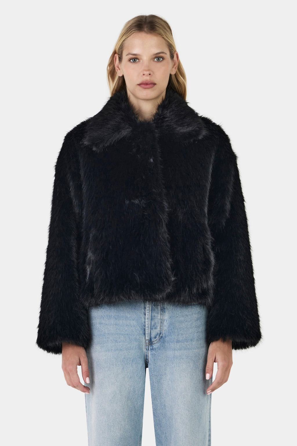 Frankie Faux Fur Jacket BLACK – Hansen & Gretel