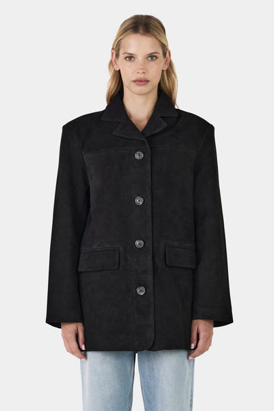 Lennox Suede Jacket Black Suede – Hansen & Gretel