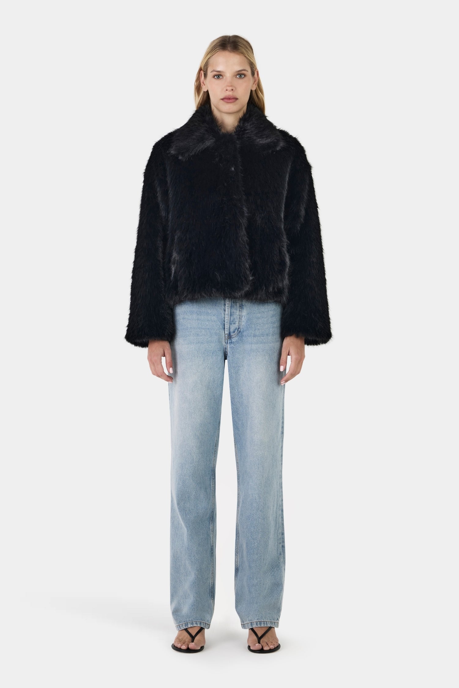 Frankie Faux Fur Jacket BLACK-L BLACK - Main Image