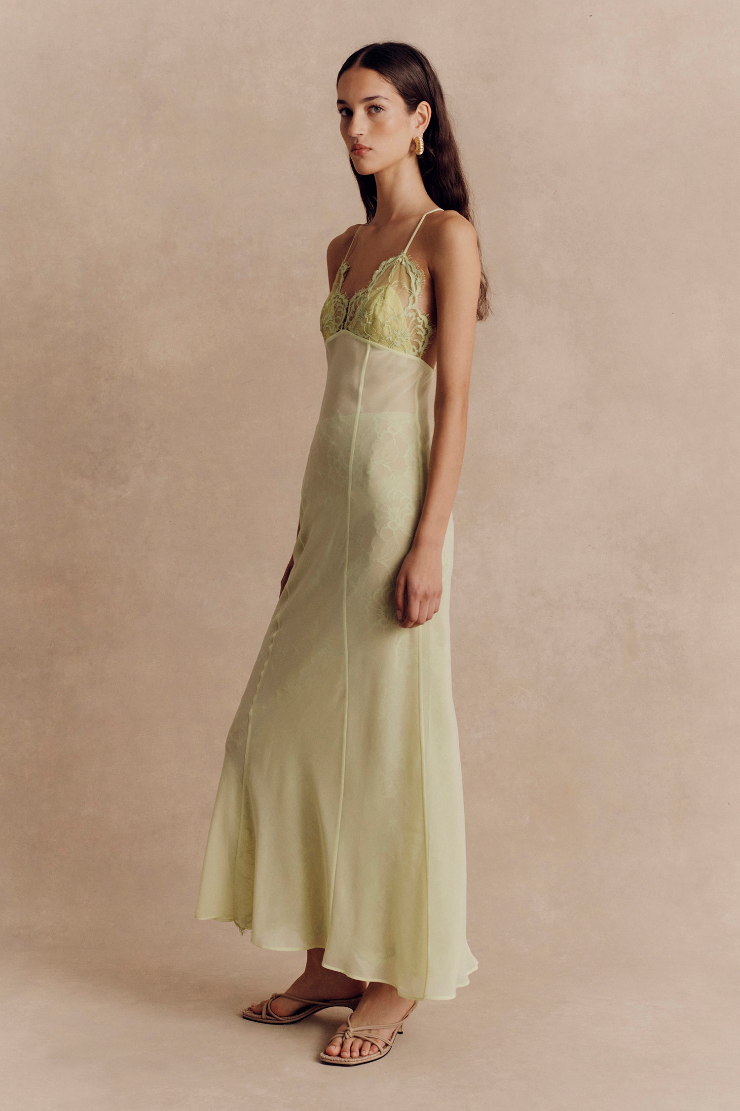 Lime green lace sales dress