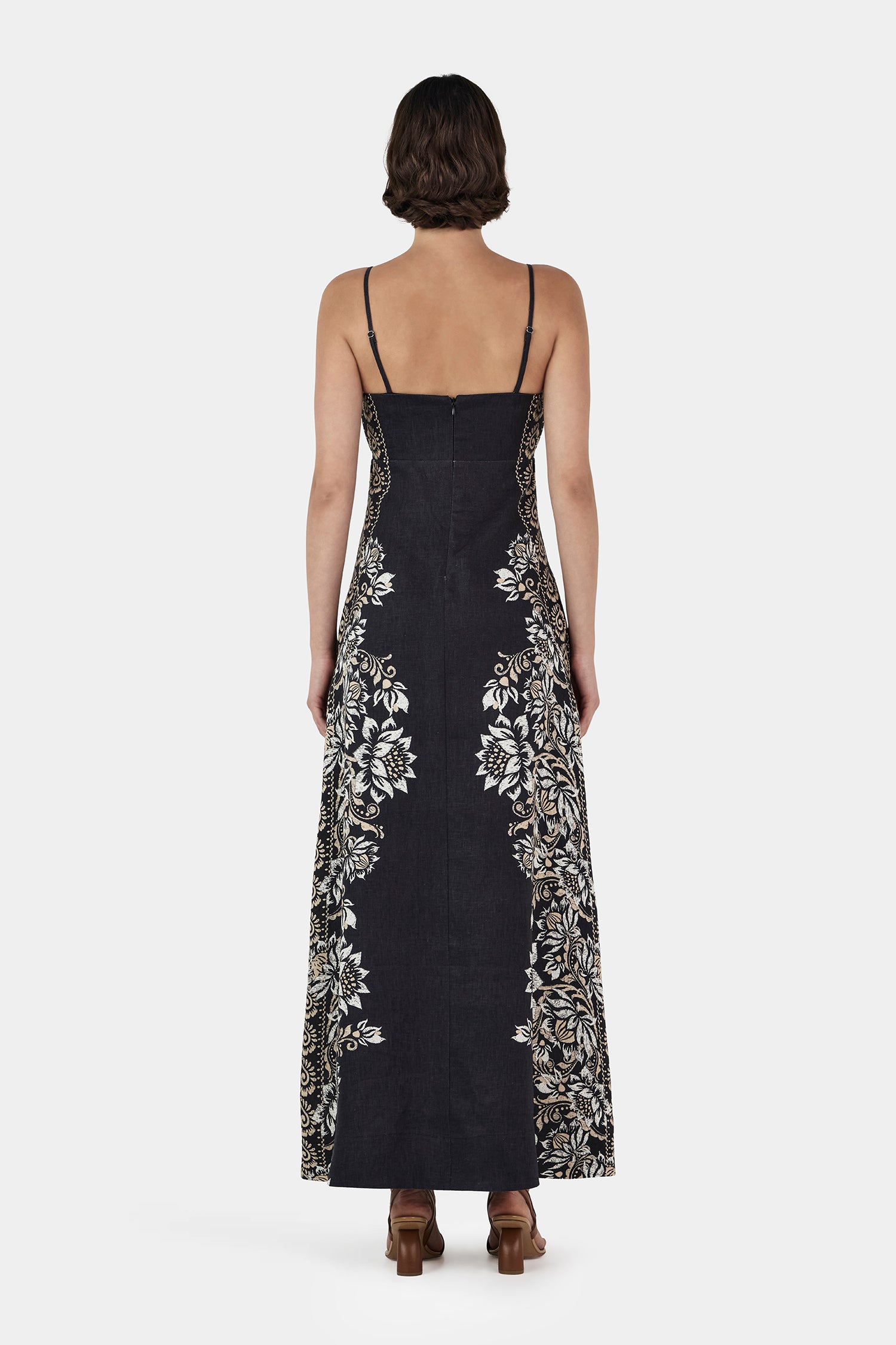 Alida Linen Maxi Dress Midnight Bells Beach – Hansen & Gretel