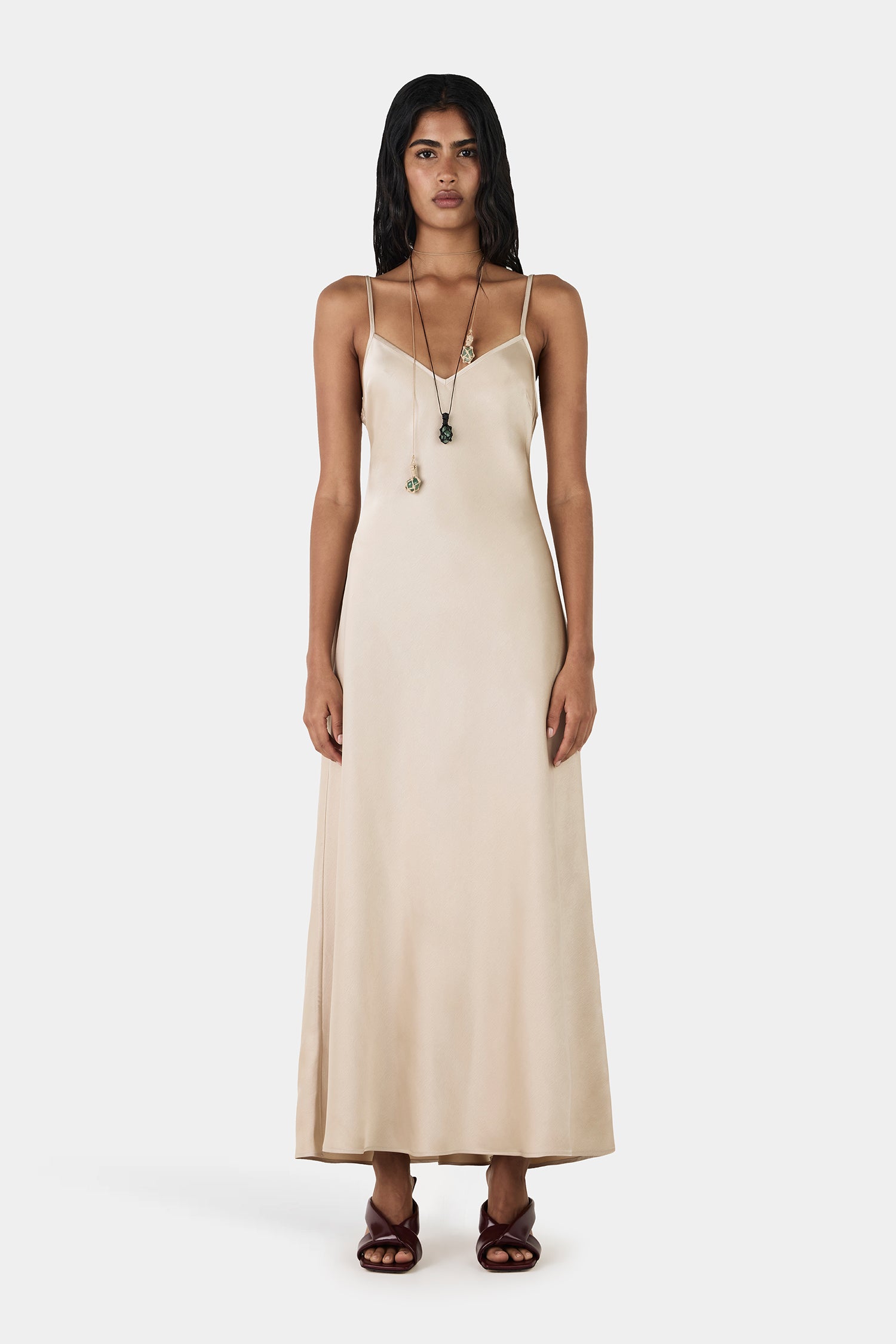 fitted lace wedding dress Anouk Silk Maxi Dress Wave Length – Hansen & Gretel