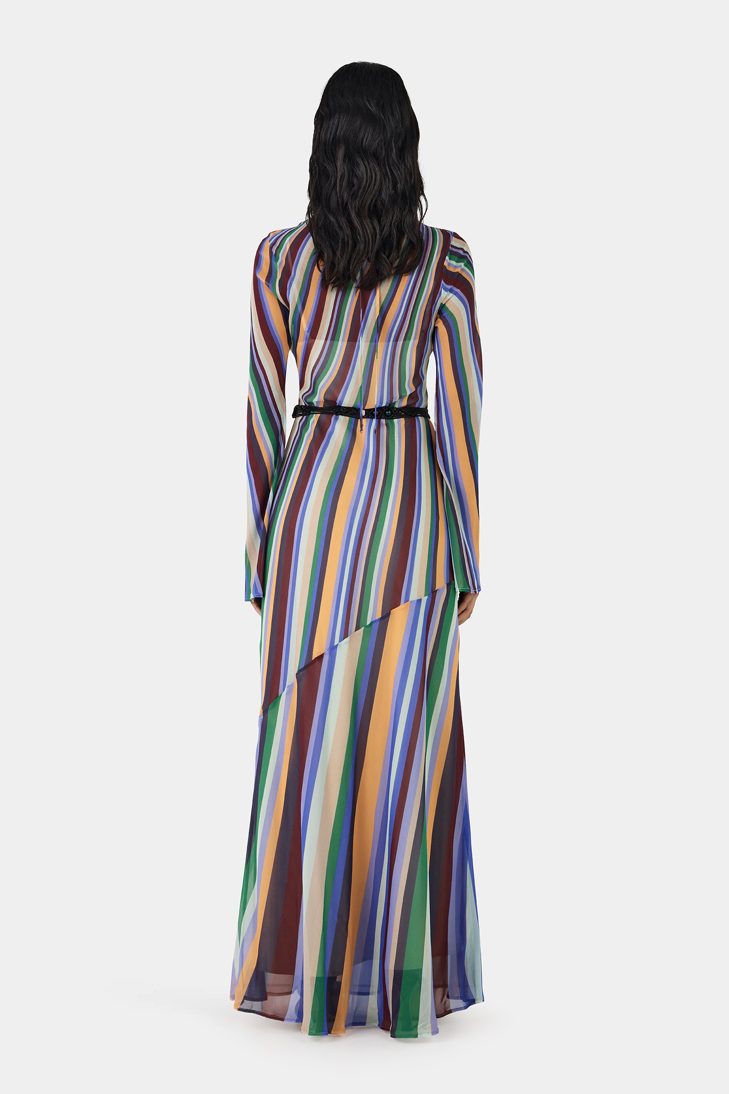 vintage wave long sleeve maxi dress Anouk Silk Maxi Dress Wave Length-L / WAVE LENGTH