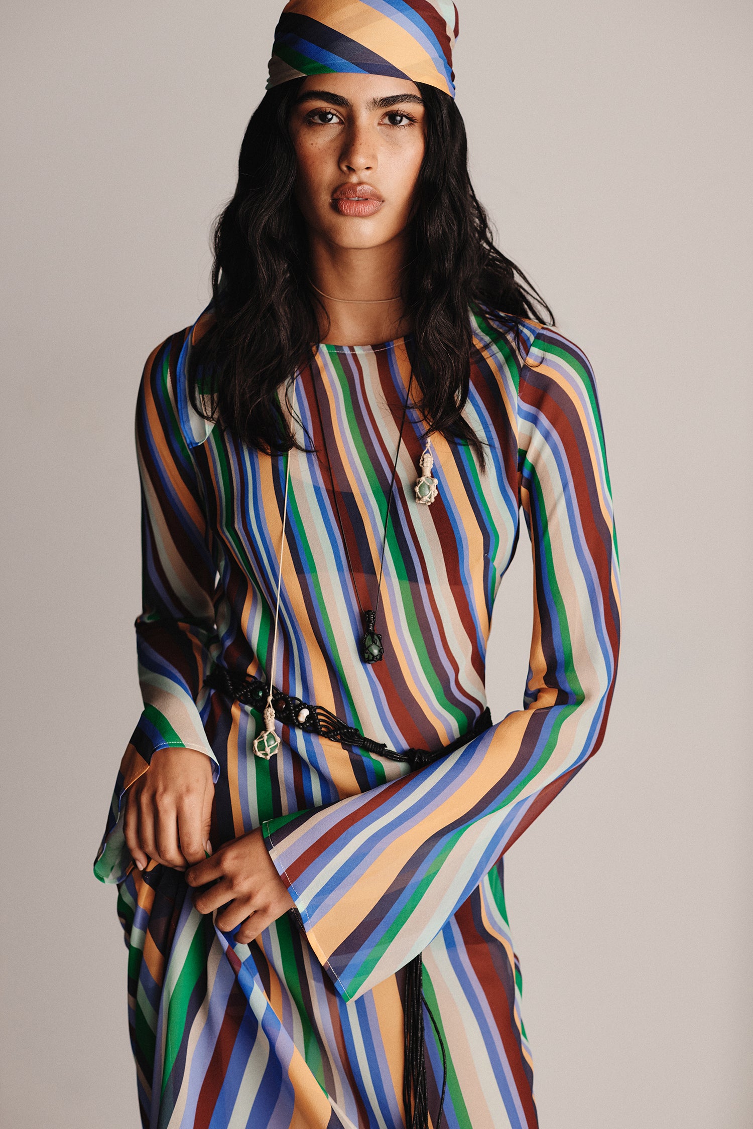 chinese dress ladies Anouk Silk Maxi Dress Wave Length – Hansen & Gretel