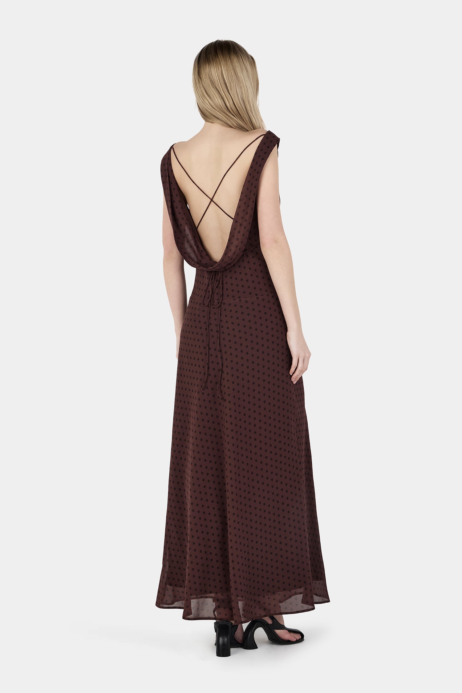 Carmela Bias Dress Chocolate Polka – Hansen & Gretel