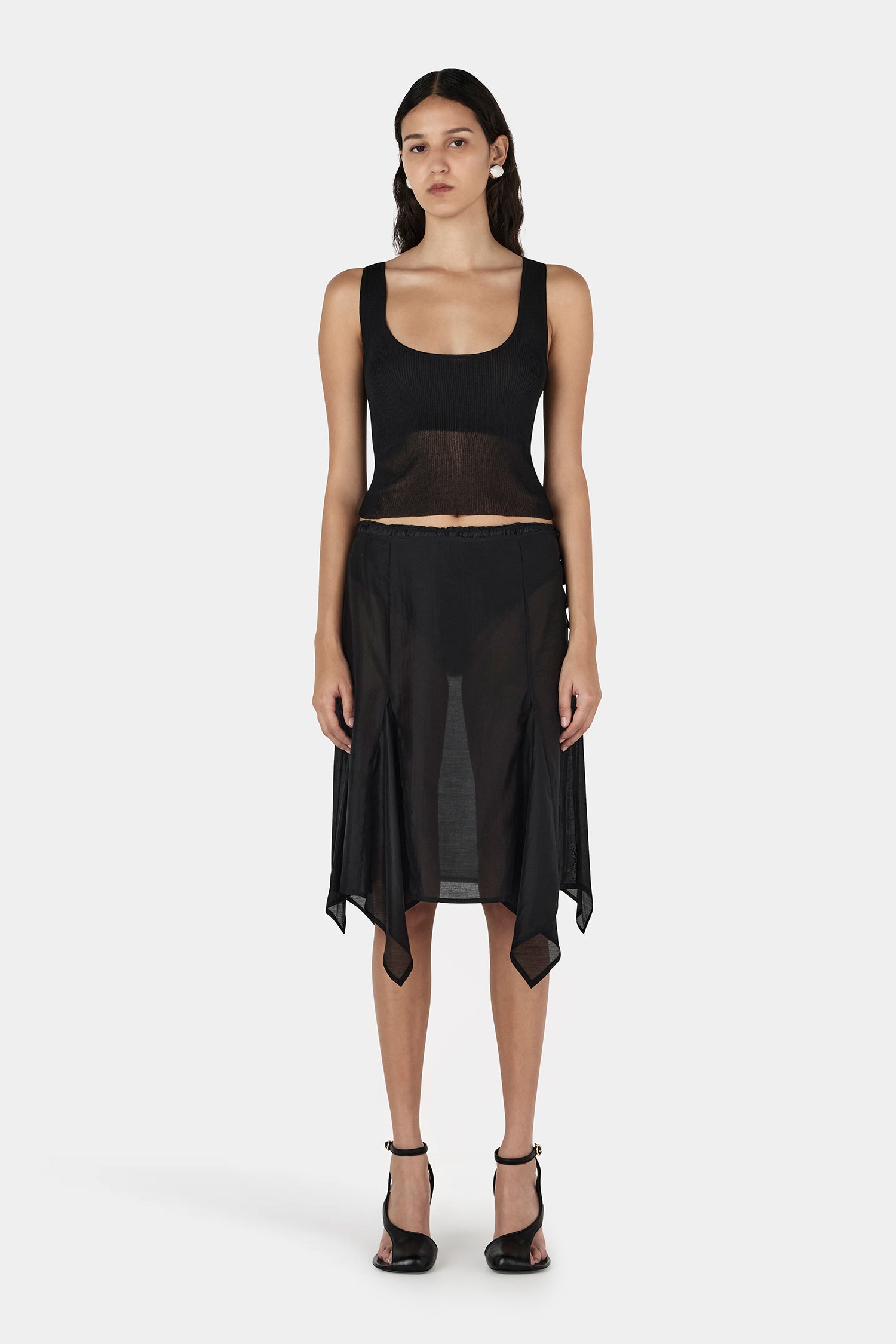 andmary Mel gather skirt black S