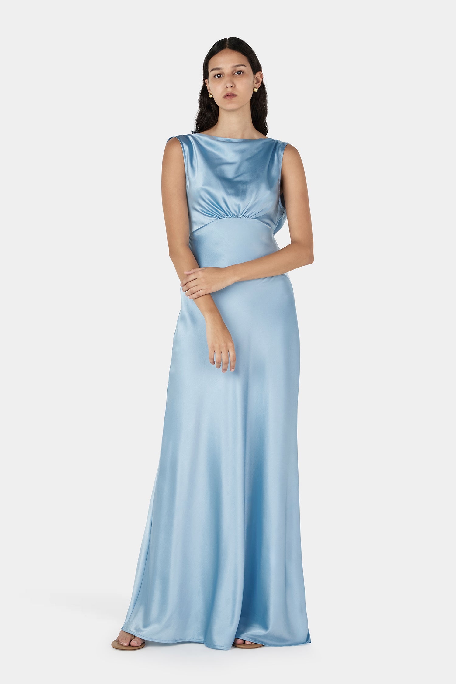 Clara Bias Dress Cornflower
