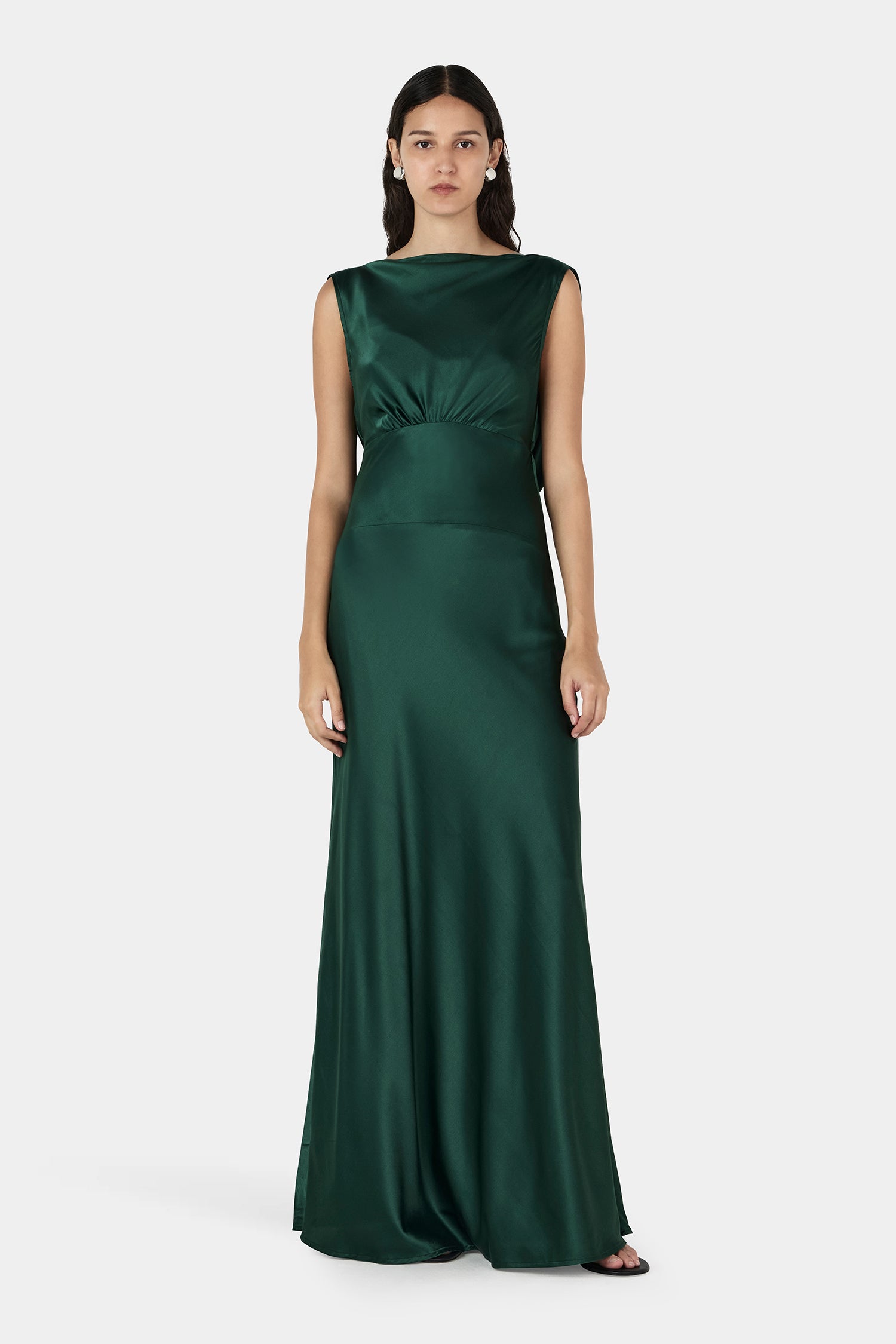 Clara Bias Dress Pine Green