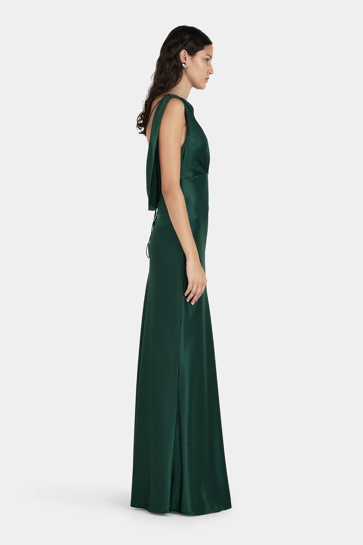 Clara Bias Dress Pine Green