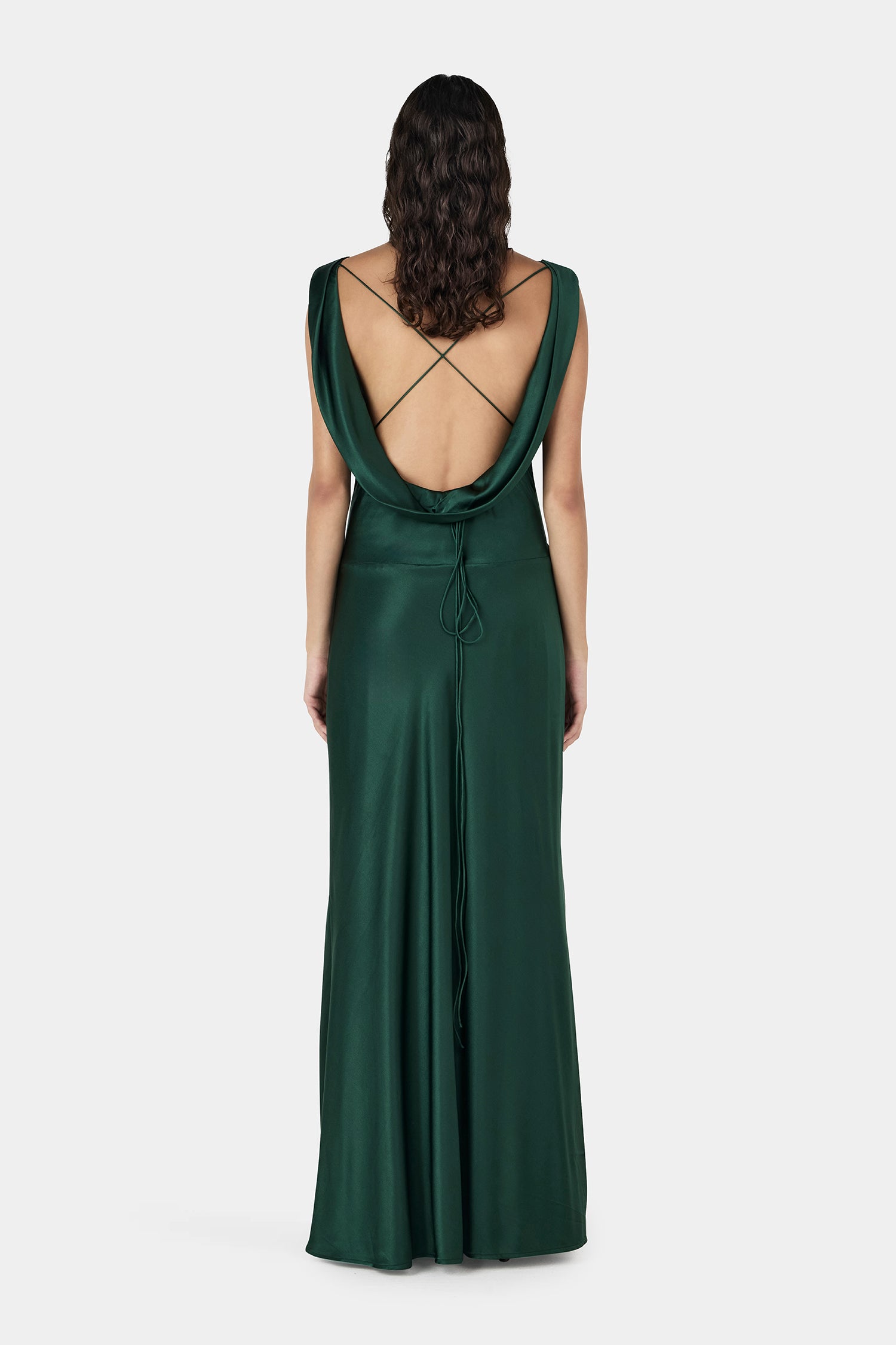 Clara Bias Dress Pine Green