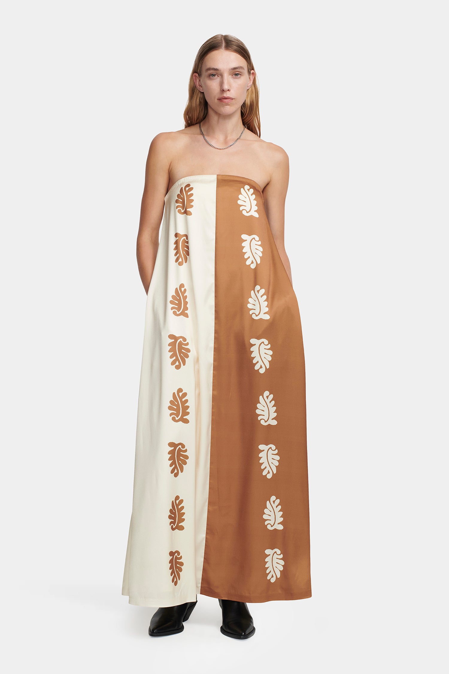 Ikaria Trapeze Dress Stencil Leaf – Hansen & Gretel