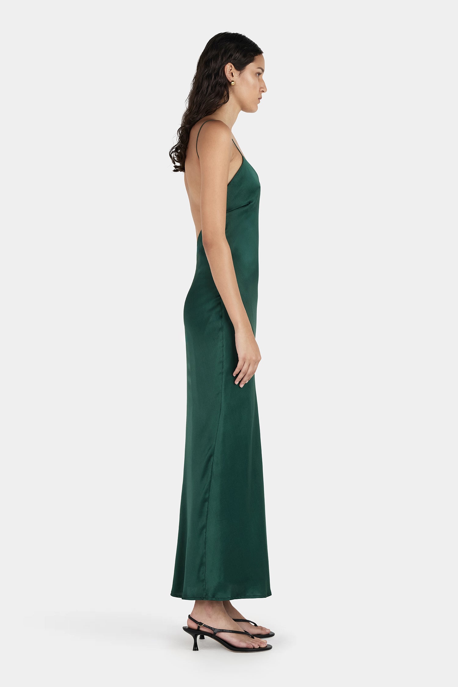 princess polly baby blue dress Vila Bridesmaid halterneck maxi dress in pine green main image 0