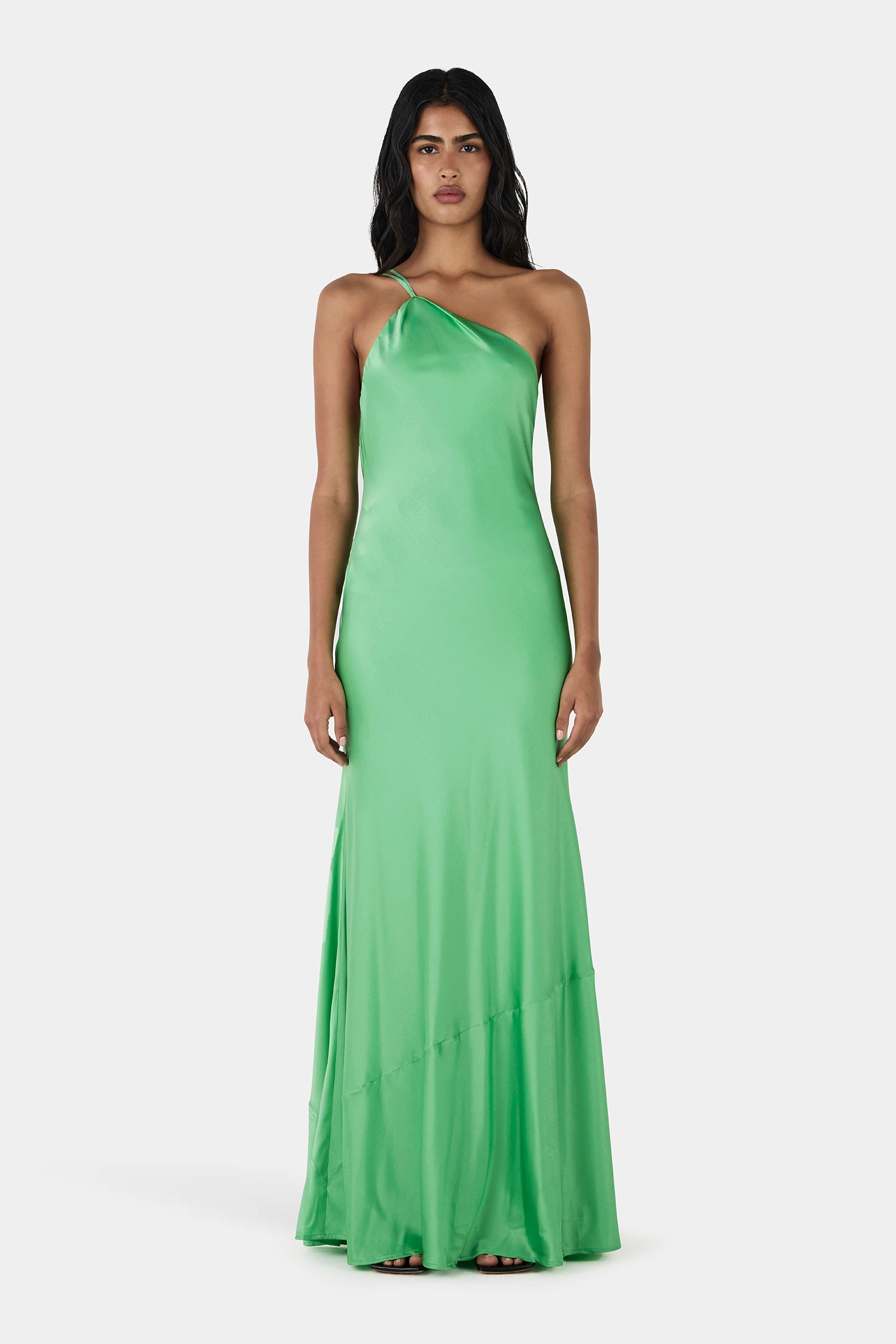 hansen and gretel green dress Hansen and Gretel Patricia Bias Cut Maxi Dress in Greenhouse – Coco & Lola main image 0