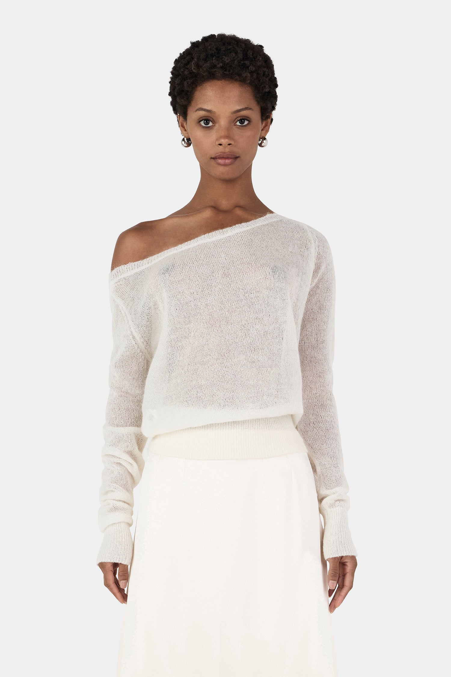 トップス Andmary Emmy set up Ivory Free size Emmy Knit Top Ivory – Hansen & Gretel