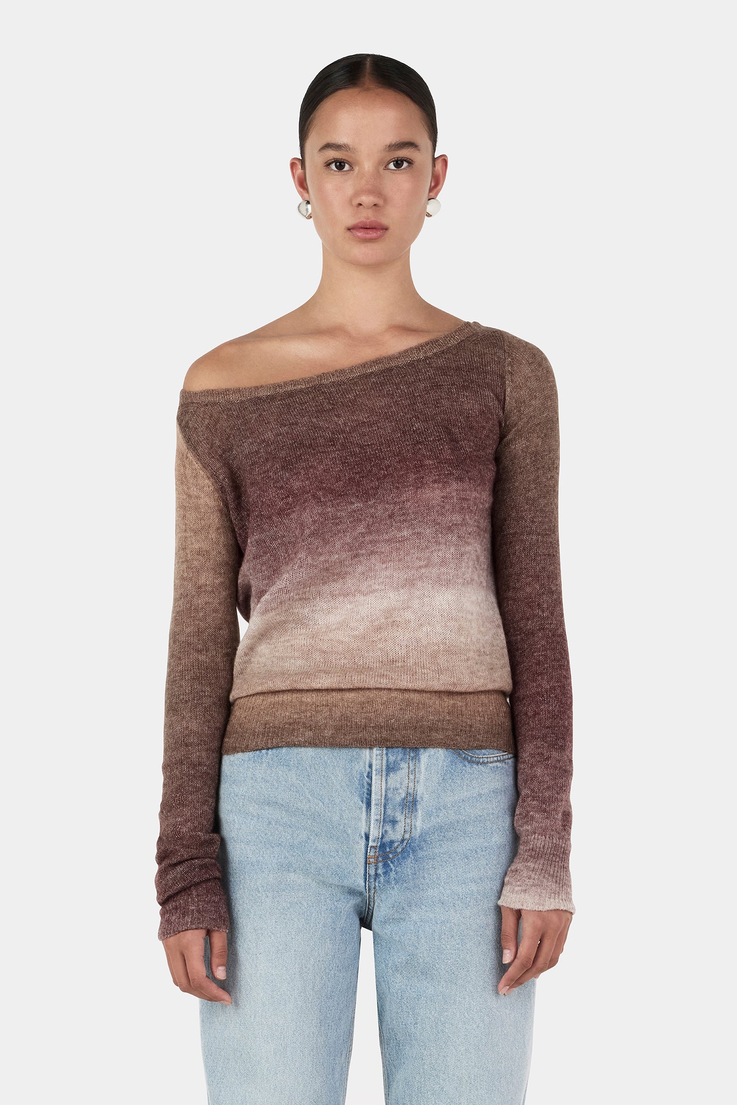 andmary ♡ Amari knit tops mocha brown 新品 ANDMARY】Amari ribbon tops