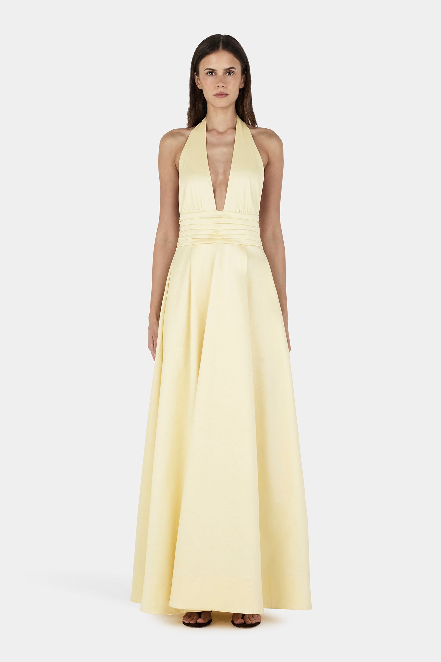 Evalina Taffeta Gown Butter | Women Maxi Dress