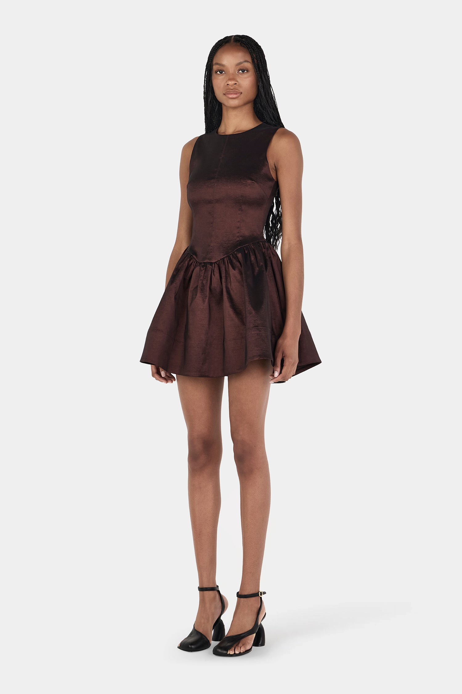Mia Mini Taffeta Dress Chocolate – Hansen & Gretel