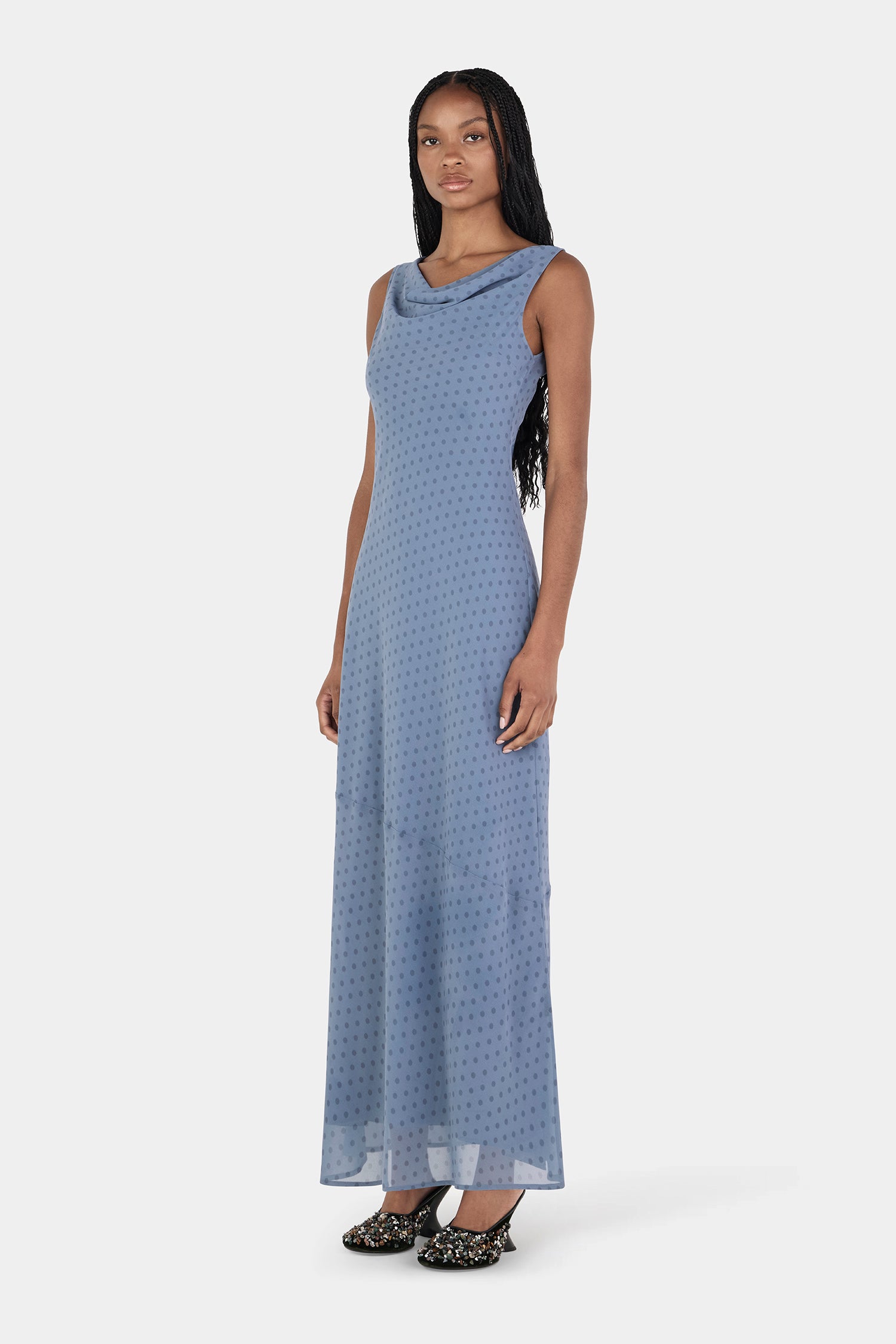 Moss Maxi Dress Steel Spot | Women's Slip Dress | Hansen and