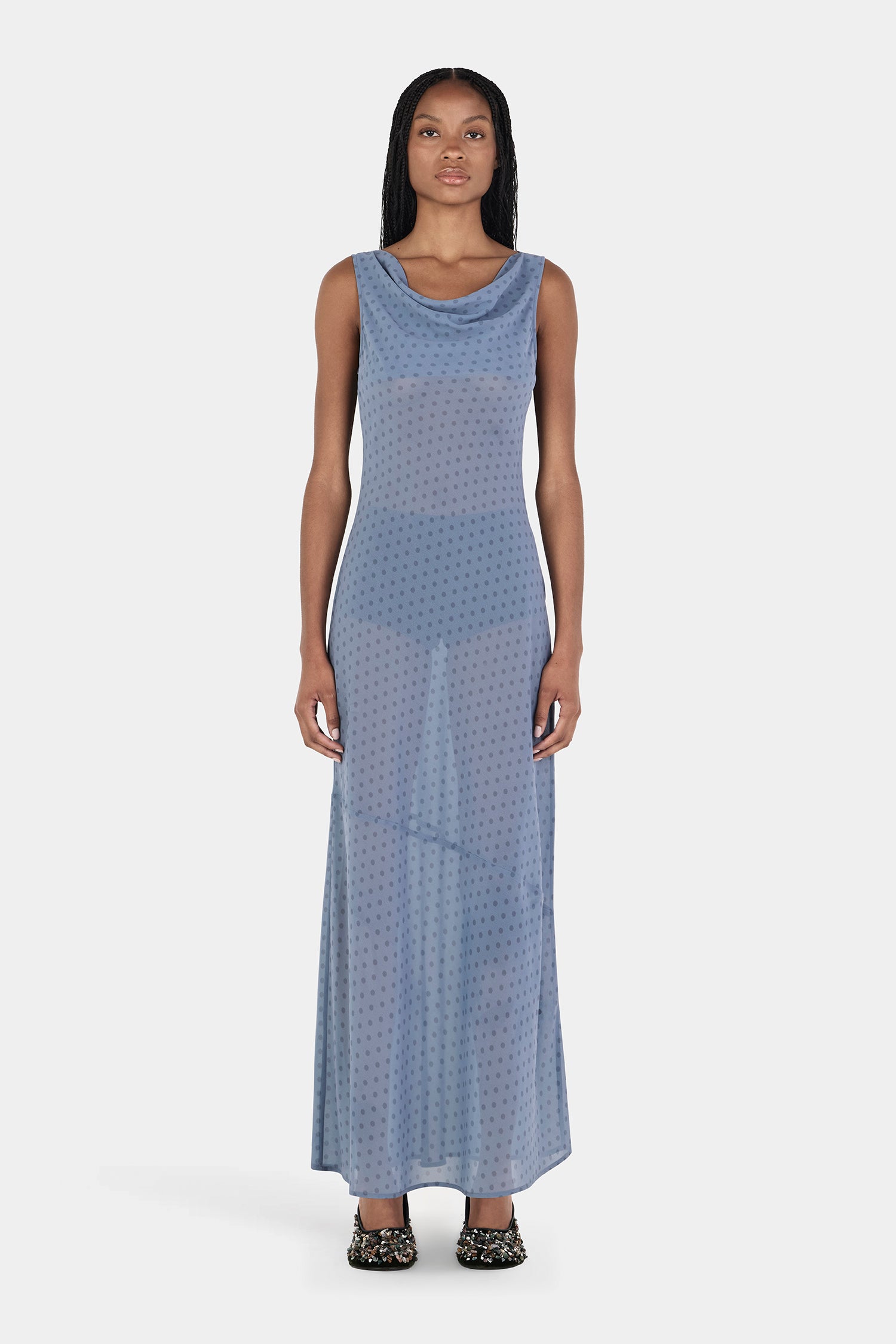 Moss Maxi Dress Steel Spot | Women's Slip Dress | Hansen and