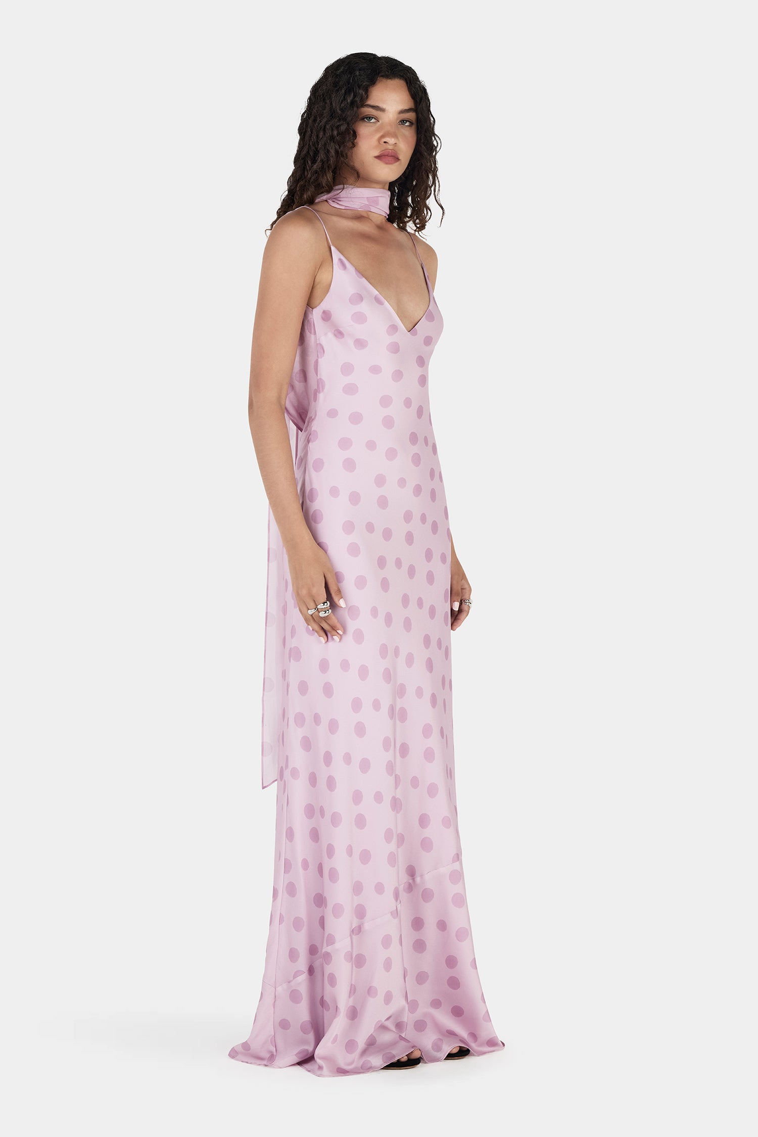 Hayley Dress Light Pink Spot | Women Maxi Dress