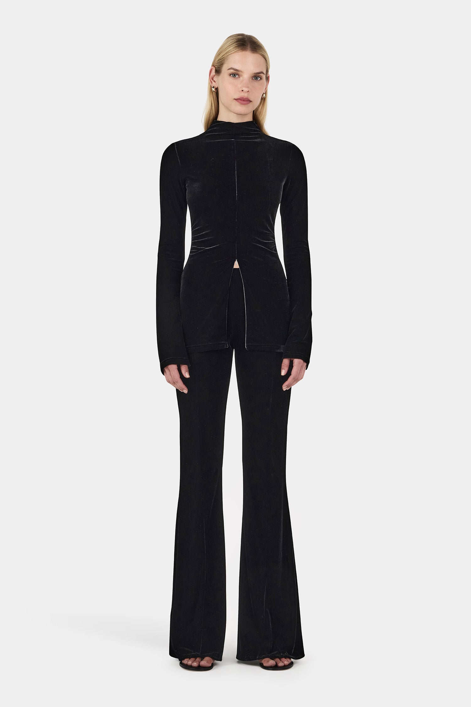 Reagan Velvet Flares Black-XS BLACK