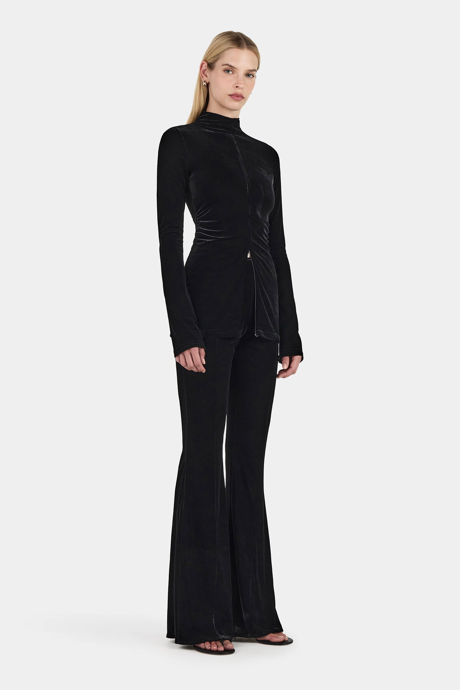 Reagan Velvet Flares Black – Hansen & Gretel