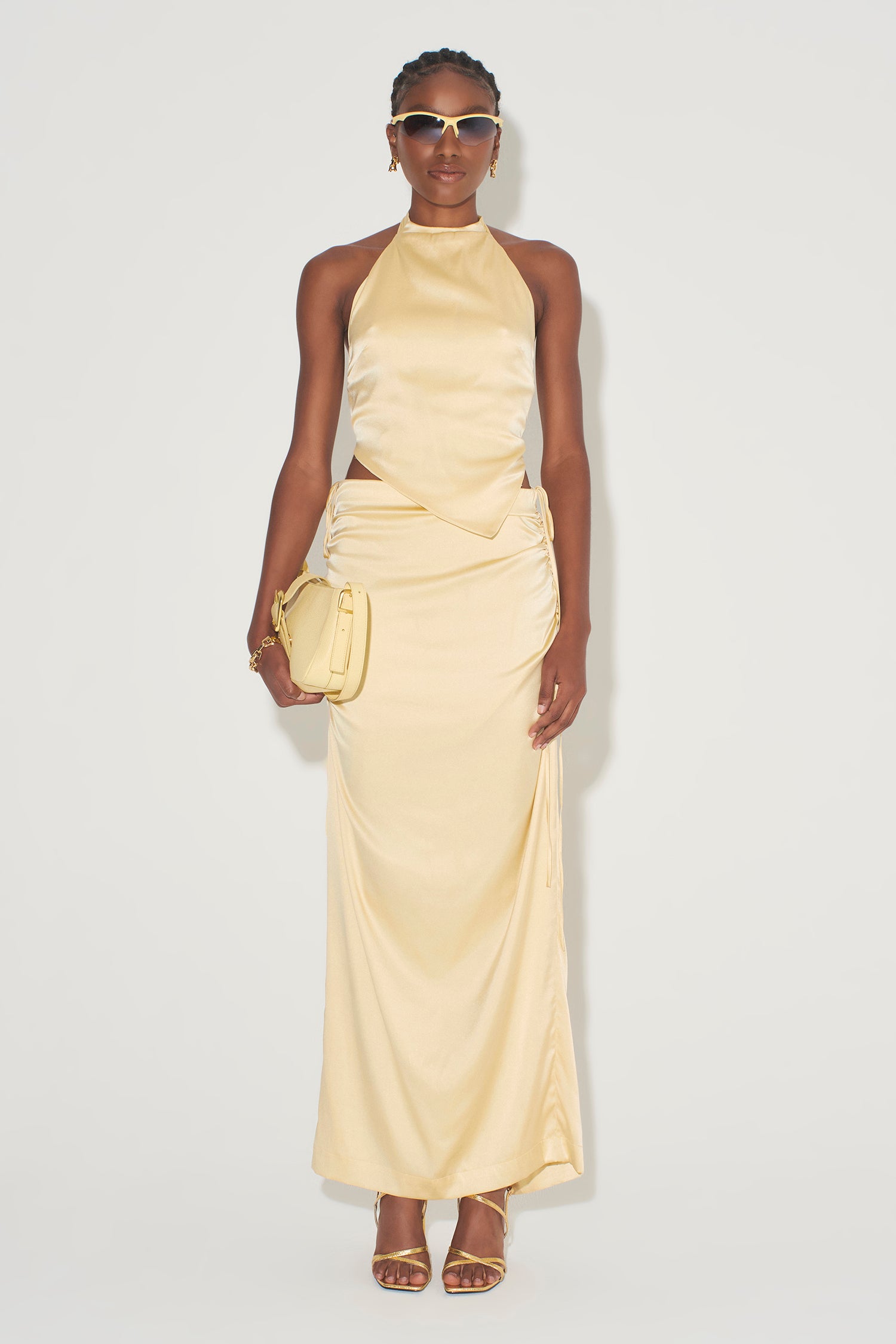 Sabina Drawstring Midi Skirt Lemon Hansen Gretel