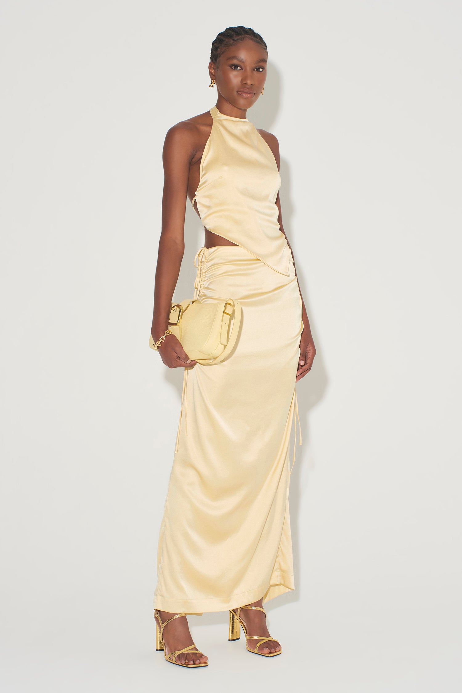 Drawstring skirt midi best sale