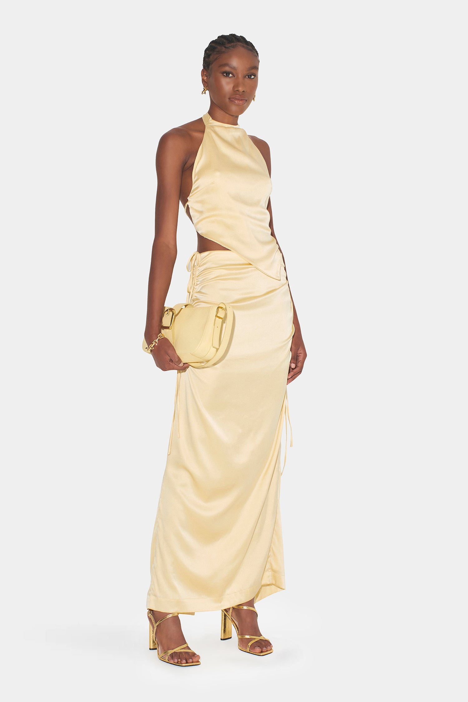 Sabina Drawstring Midi Skirt Lemon – Hansen & Gretel