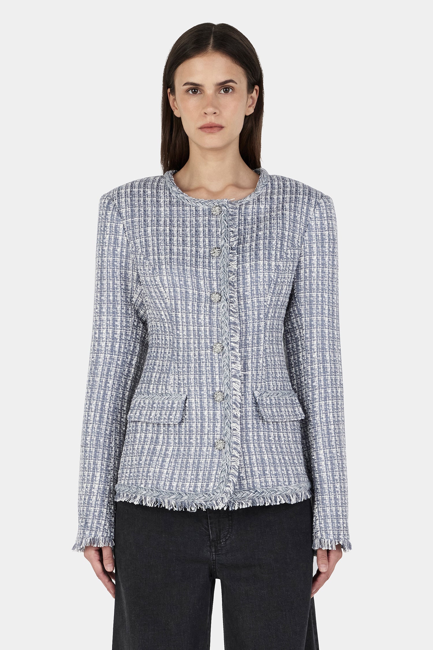 Jagger Boucle Jacket Steel Boucle – Hansen & Gretel