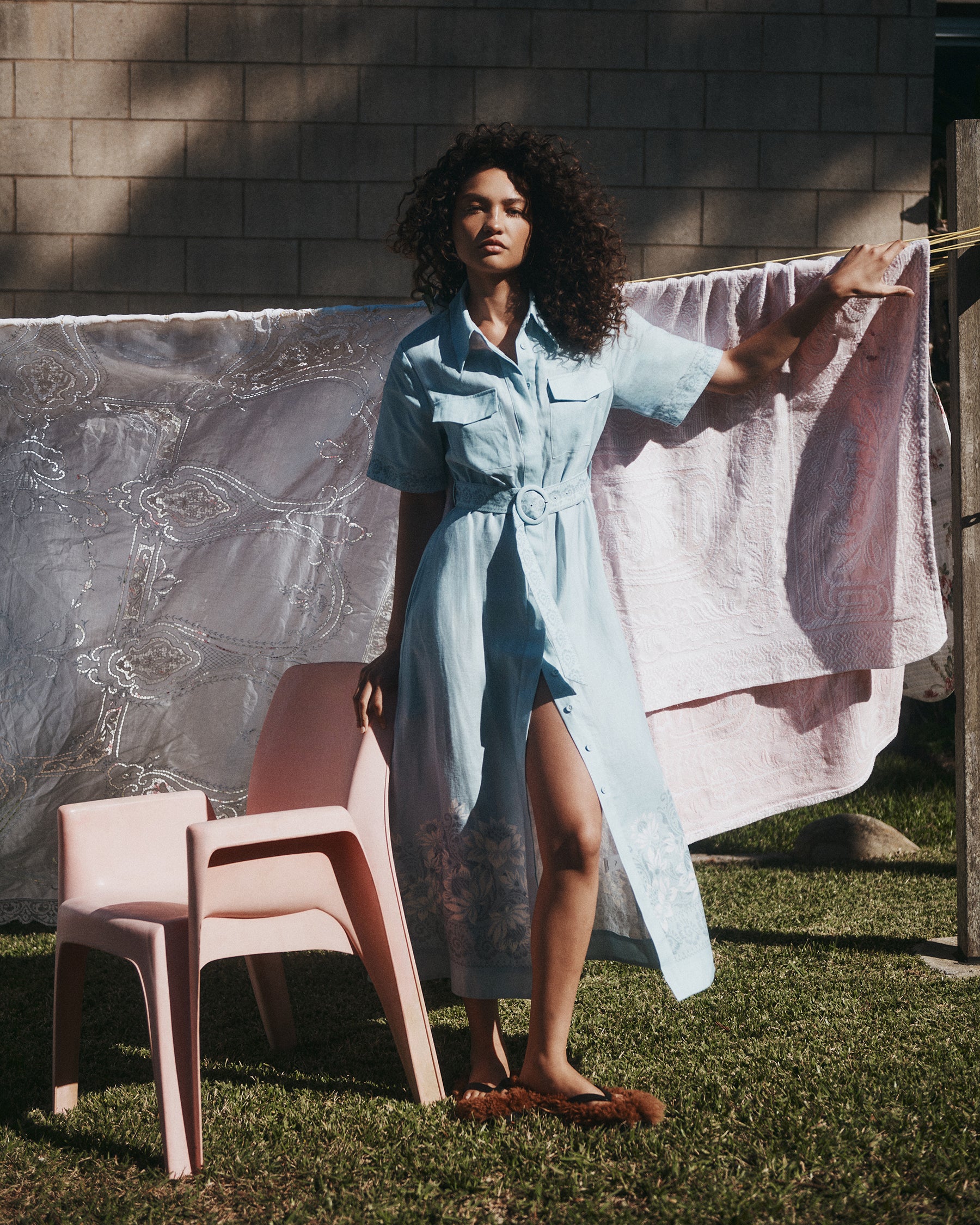 Joe Linen Midi Dress Bells Beach-L / BELLS BEACH
