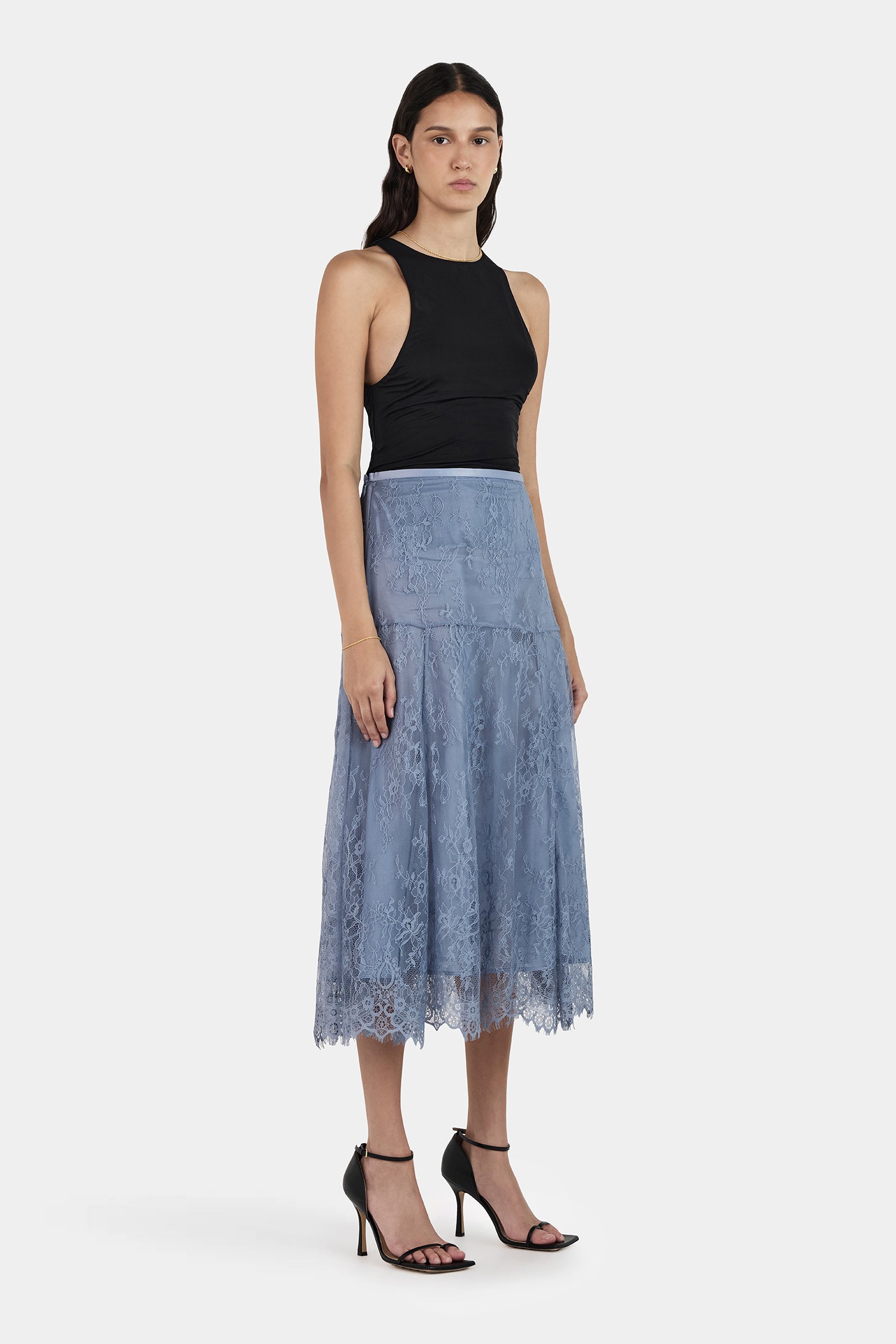 Emanuel Lace Skirt Steel – Hansen & Gretel