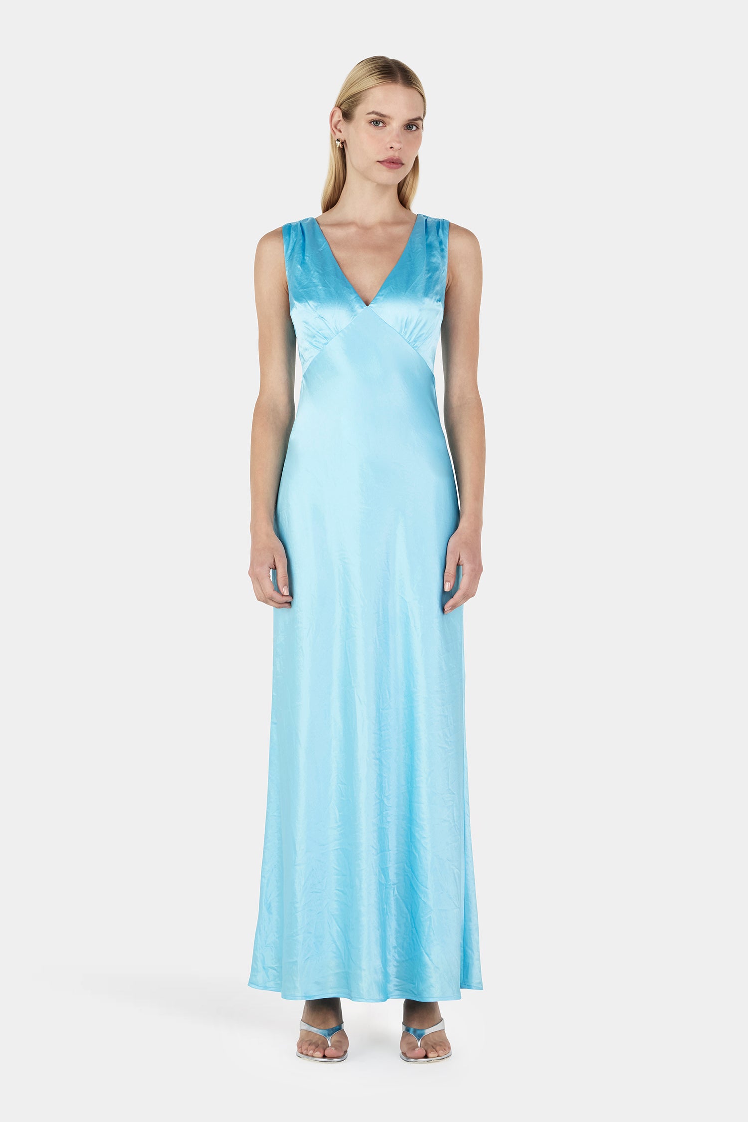marcelle open back midi dress Marcelle Midi Dress Aqua – Hansen & Gretel