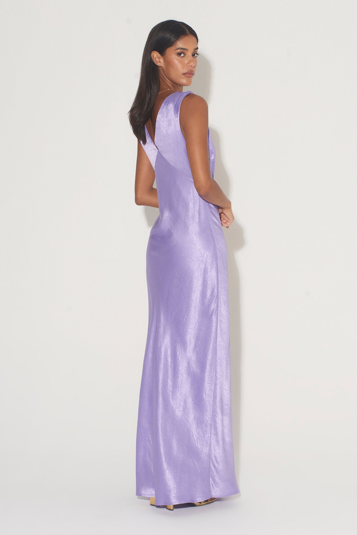 Slip Dress Satin - Hailey - Morning Lavender Online Boutique