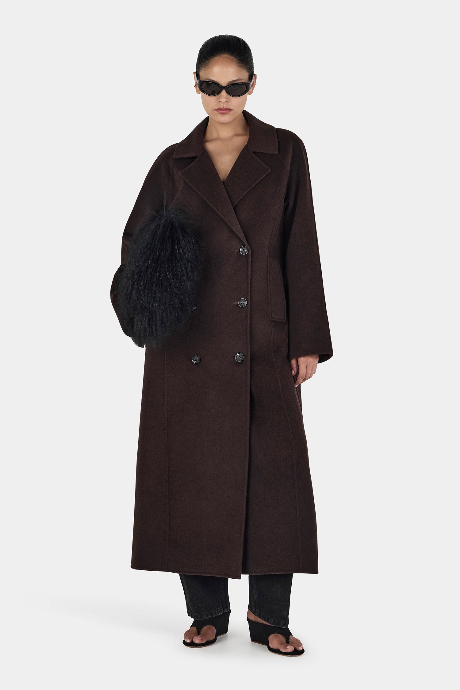 Mathews Coat Longline Chocolate | Women Trench Coat | Hansen and
