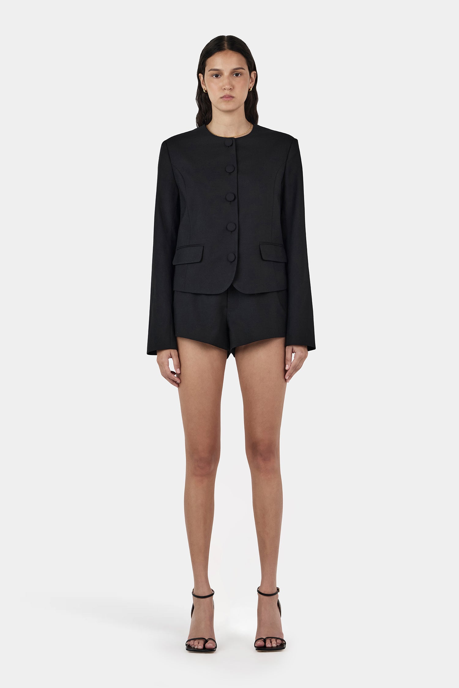 Millard Cropped Jacket Black | Women Tailored Jacket | Hansen and