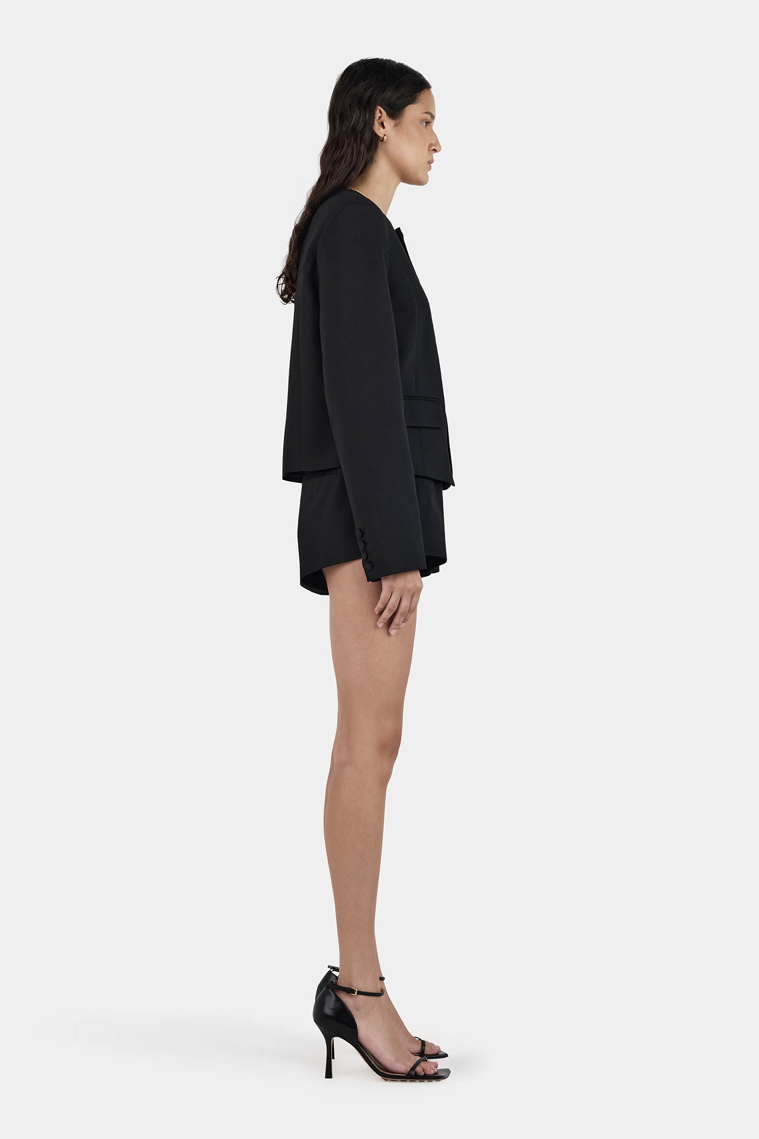 Millard Cropped Jacket Black | Women Tailored Jacket | Hansen and