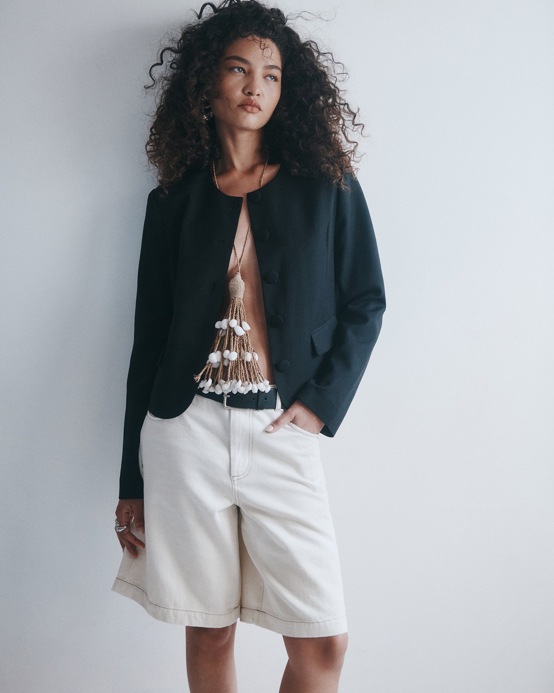 Millard Cropped Jacket Black | Women Tailored Jacket | Hansen and