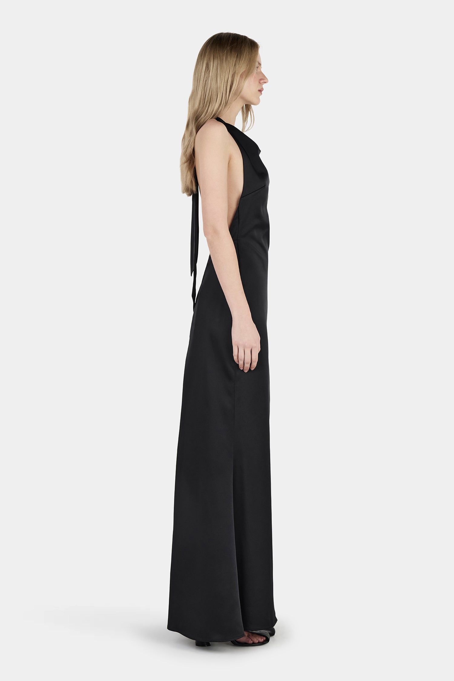 Petra Satin Backless Gown Black Hansen & Gretel Petra Satin Backless Gown Black Hansen & Gretel