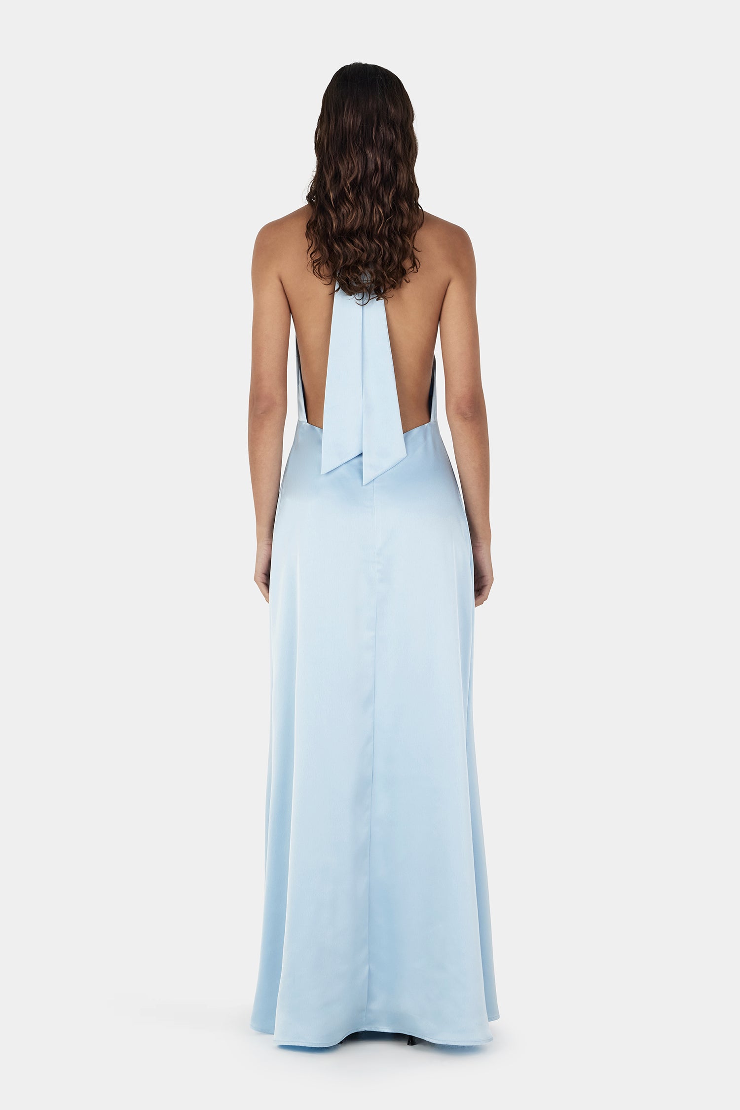Petra Satin Backless Gown Sky Blue – Hansen Gretel