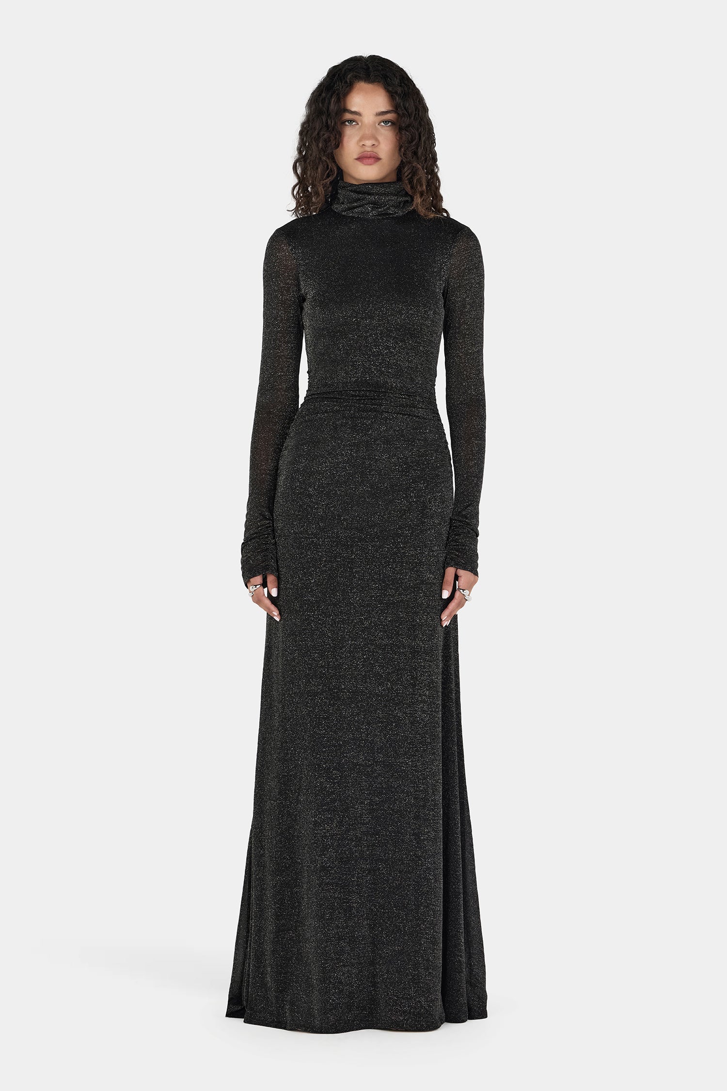 Phoebe Maxi Dress Charcoal Lurex-L / CHARCOAL LUREX