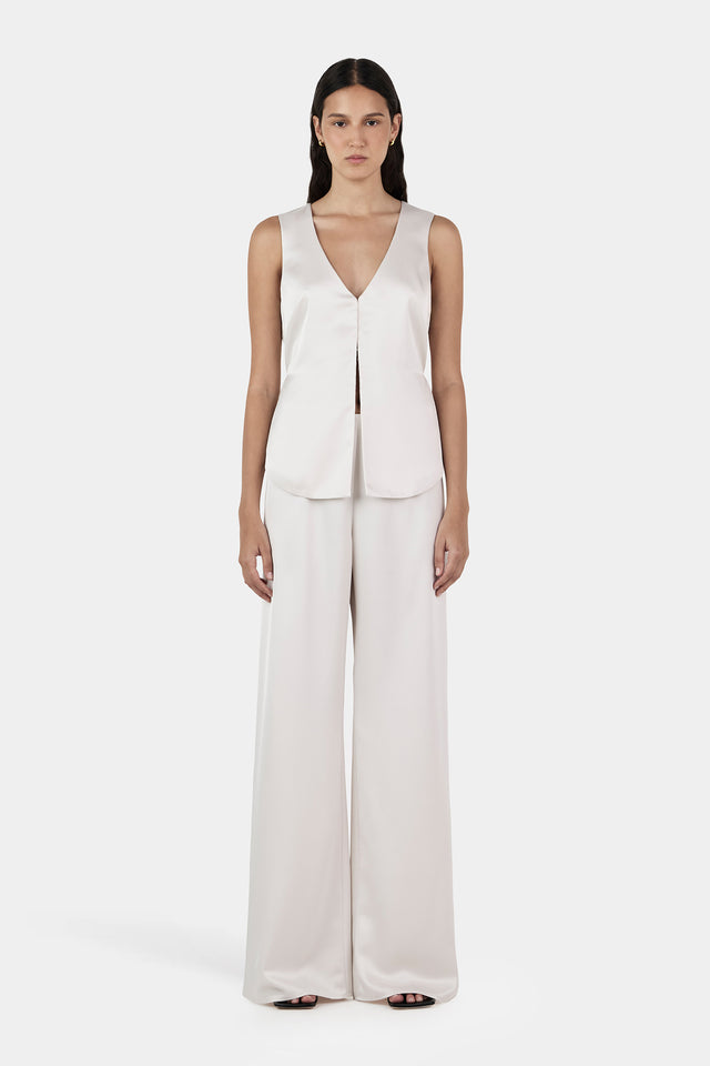 Rey Satin Vest Ivory – Hansen & Gretel