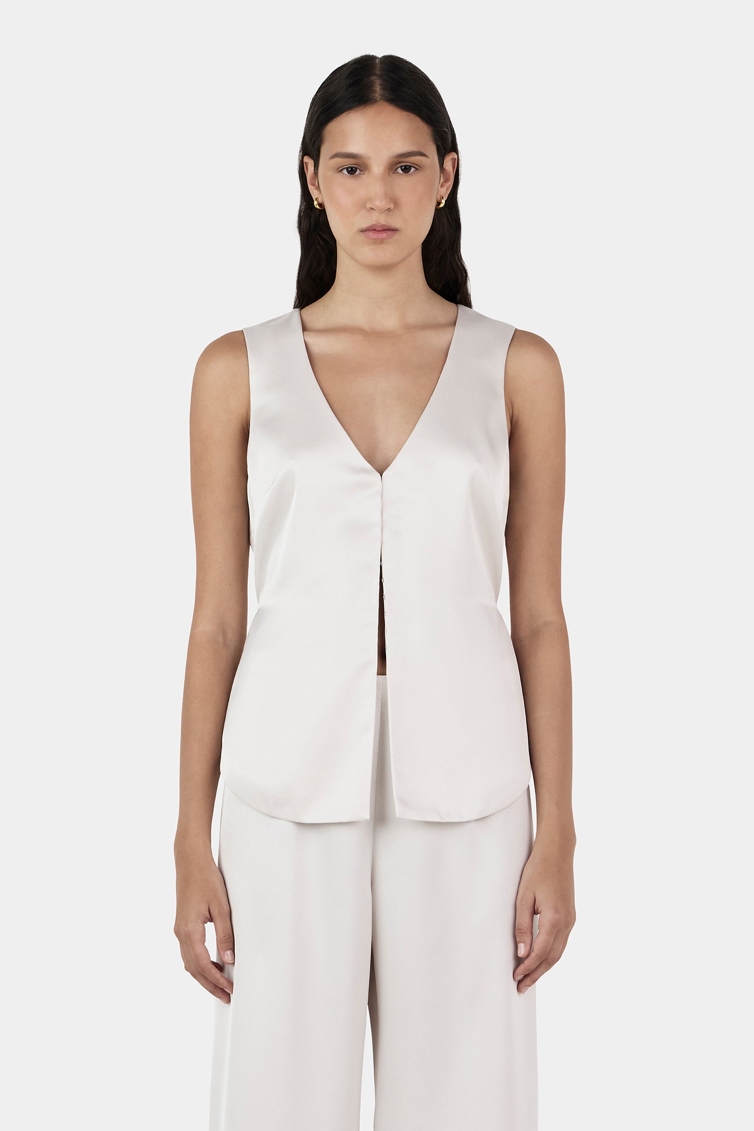 Rey Satin Vest Ivory – Hansen & Gretel