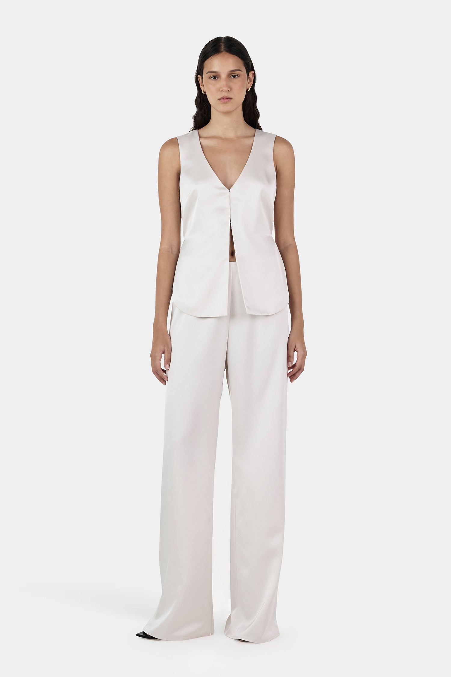 Rey Satin Vest Ivory – Hansen & Gretel
