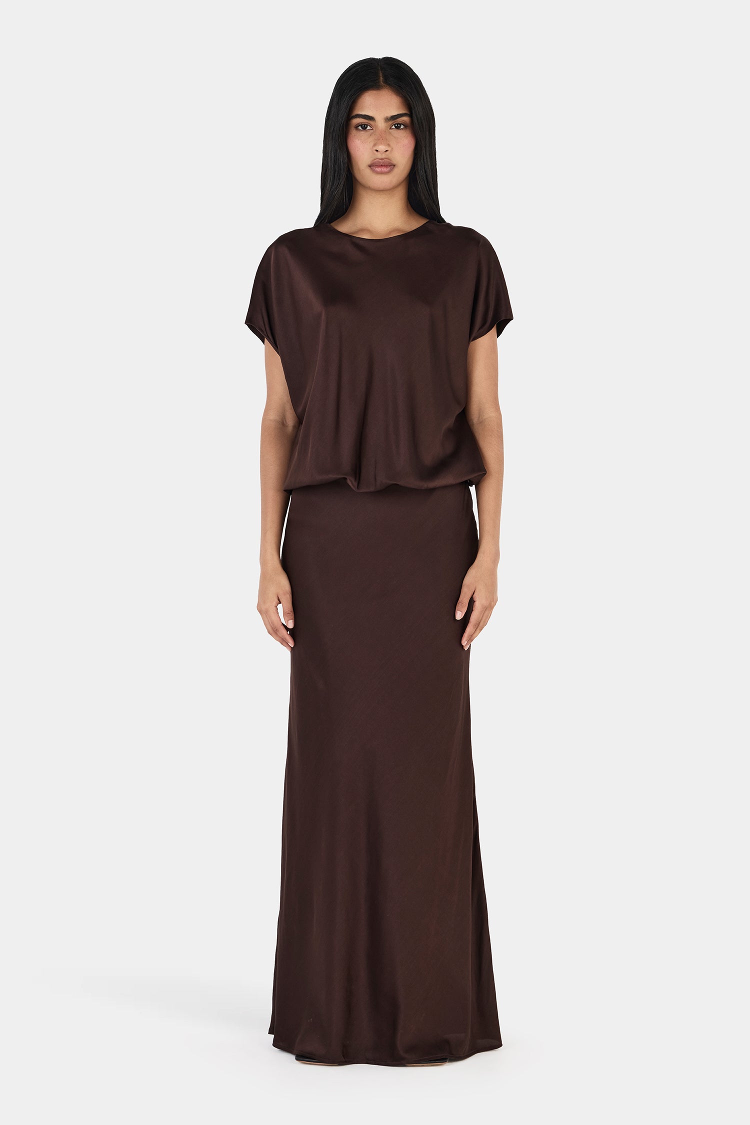 Malina Maxi Dress Chocolate-L / CHOCOLATE