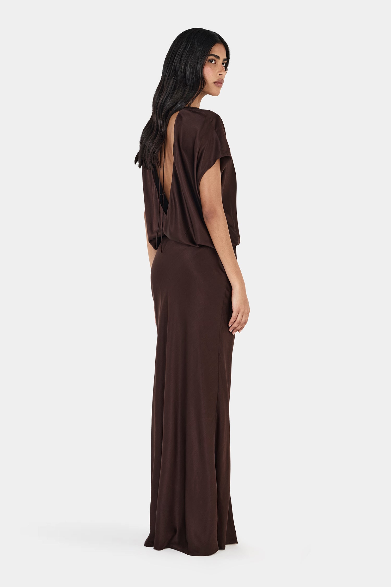 Malina Maxi Dress Chocolate-L / CHOCOLATE