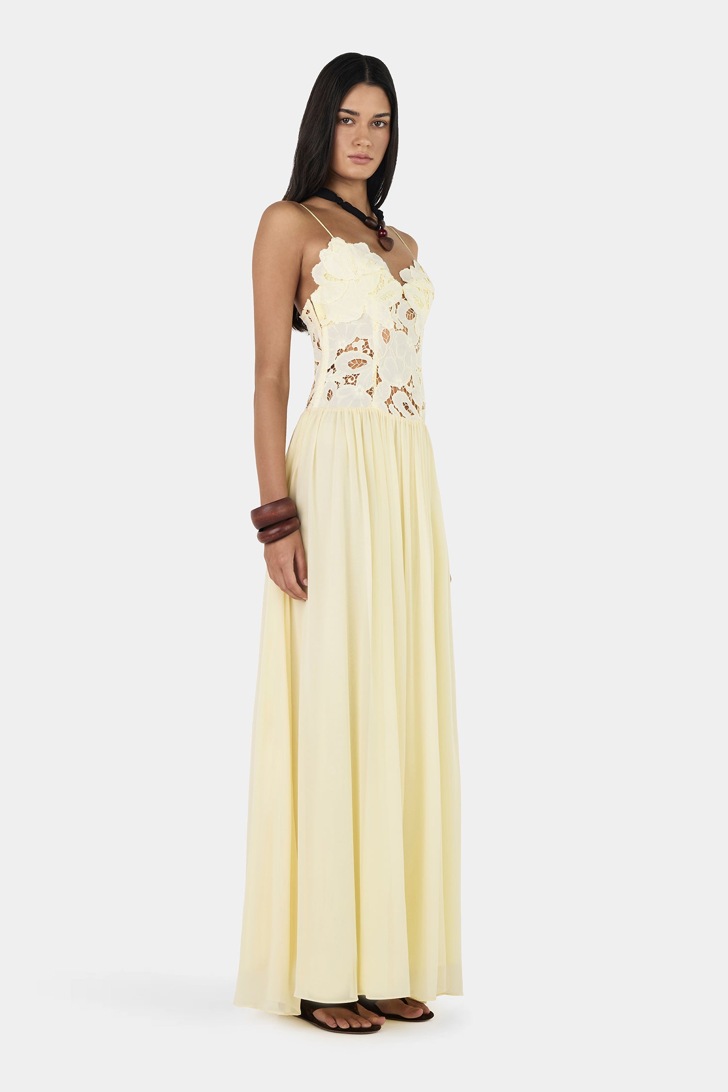 knee length dresses for ladies Hansen & Gretel Stephanie Maxi Dress Butter  hireempireaustralia.com