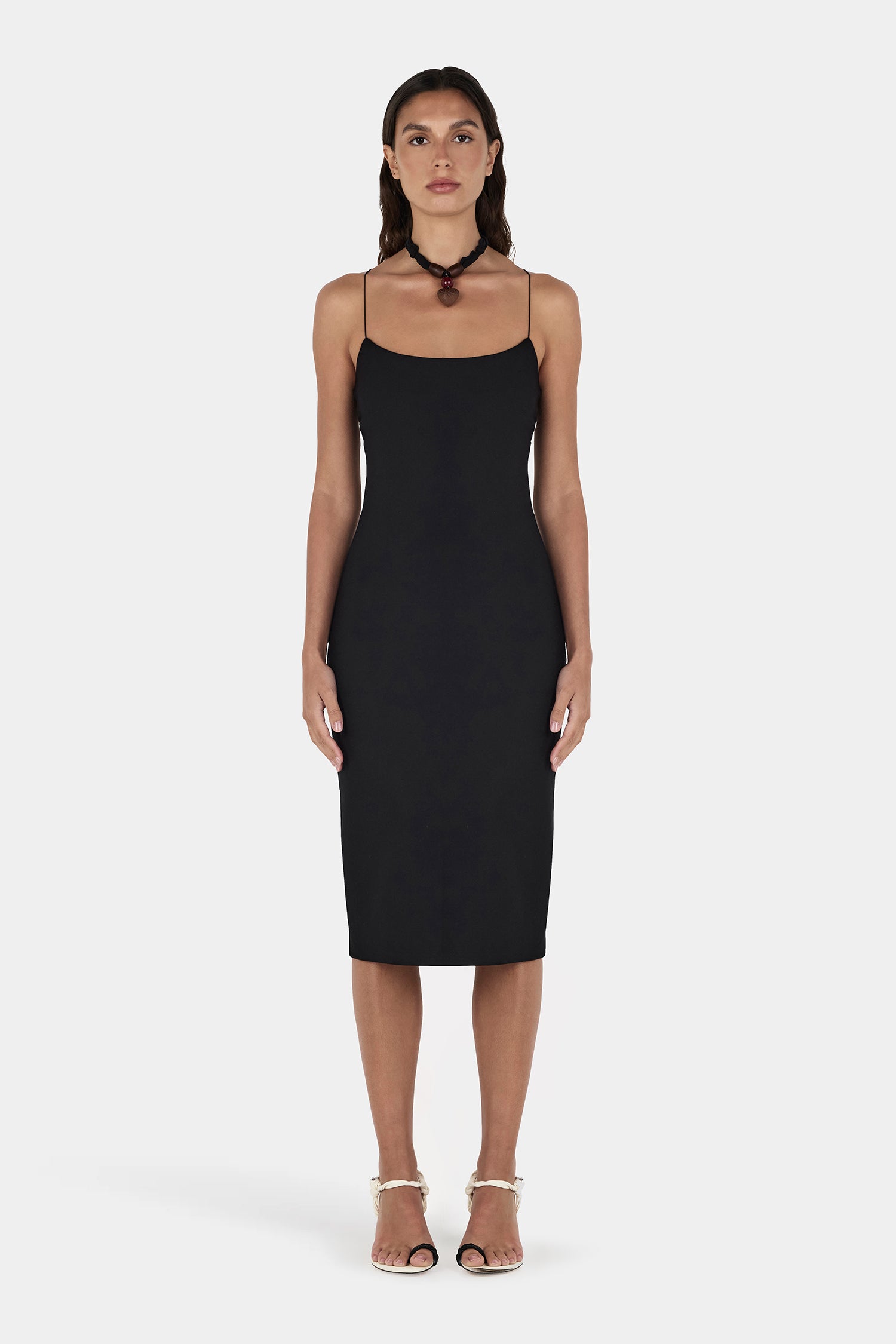 Talia Midi Dress Black | Hansen and Gretel