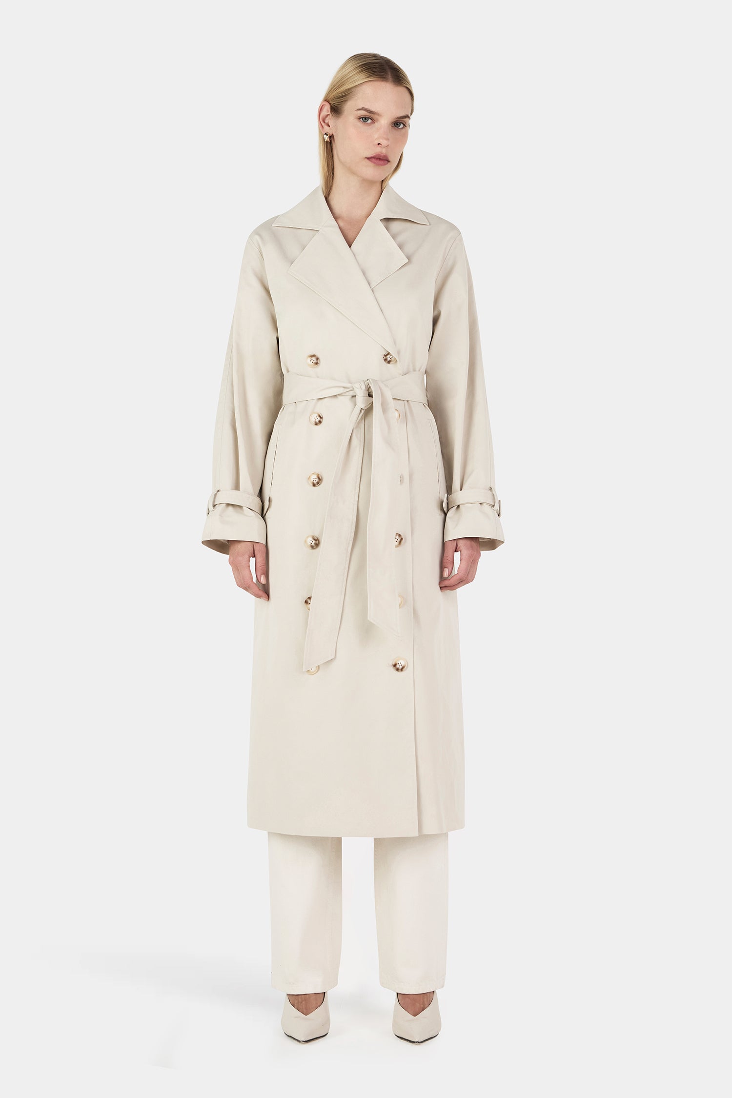 Teddy Trench Coat Ecru-L ECRU - Main Image