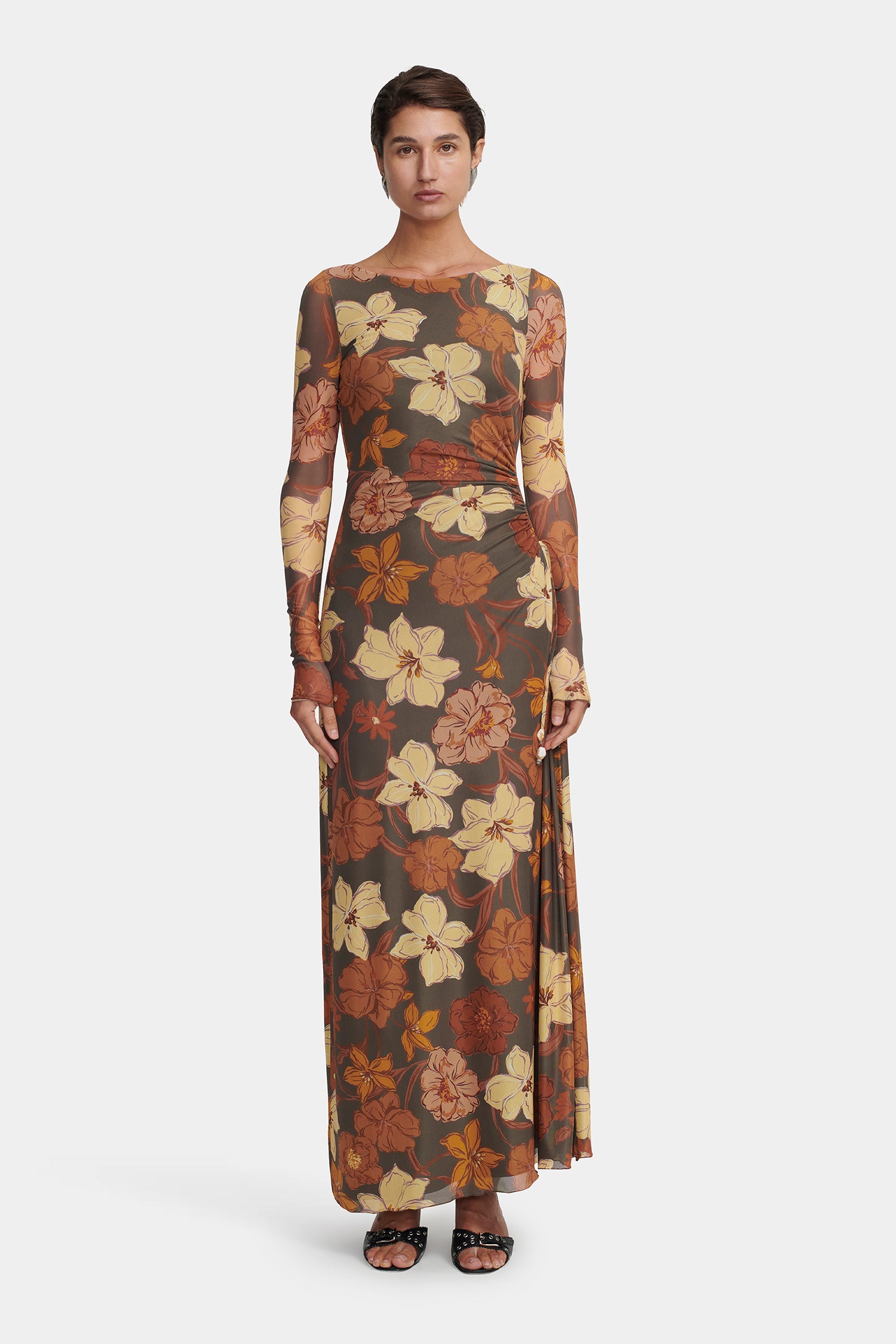 Zee Dress Moss Floral – Hansen & Gretel